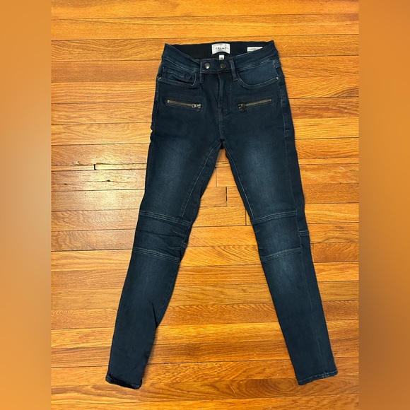 Frame Le Skinny de Jeanne Moto Zip Skinny Jeans - Picture 2 of 6